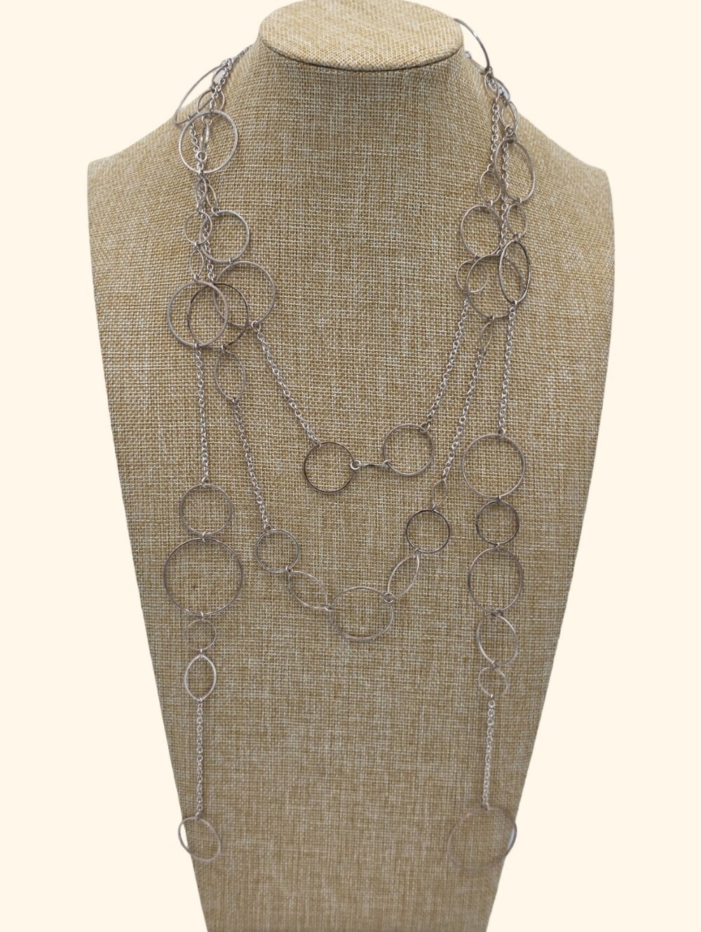 Premier Designs Layered Silver Circle Link Necklace - Women Jewelry